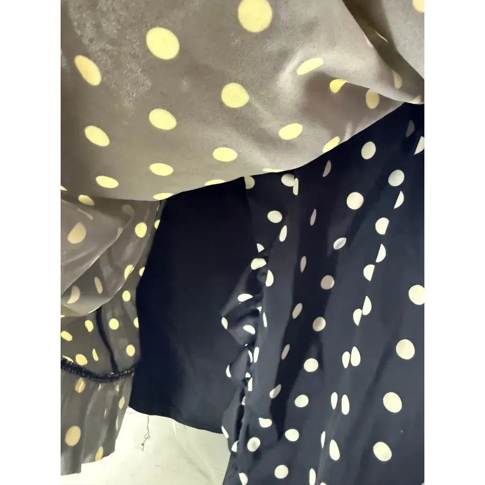 Swimsuits for All Women's Plus Size Faux-Wrap Swim Dress Black White Polka Dot20